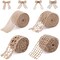 4 Rolls Burlap Ribbon Rustic Jute Mesh Ribbons for Crafts, Craft Ribbon Net Burlap Fabric Ribbon for Gift Wrapping Wedding Tree Wedding Christmas Halloween Decoration (Total Length: 10 Meters)